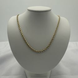 24” 14kt Yellow Gold Solid Rope Chain