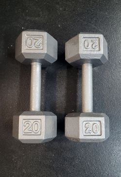 Weight Iron Hex Dumbbells Pair Of #20s