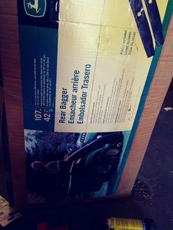 Riding mower bags set up