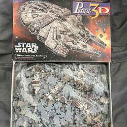 Star Wars Puzz 3D Millennium Falcon 857 Pieces Super Challenging Puzzle NEW NIB  Box itself is not perfect and has one edge taped up  Puzzle itself Ha