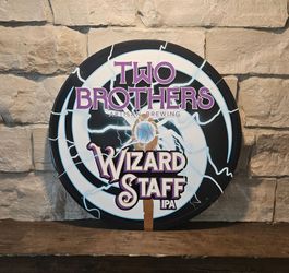 Two Brothers Wizard Staff IPA Embossed Metal Tin Tacker Beer Sign 24" Round
