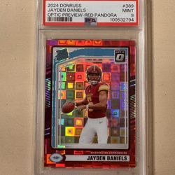 2024 Donruss Optic Jayden Daniels Red Pandora PSA 9 Commanders