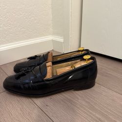 Black Leather Tassel Kiltie Loafers