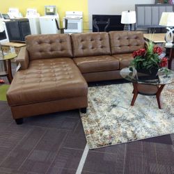 Baskove Auburn Leather RAF Sectional /couch 