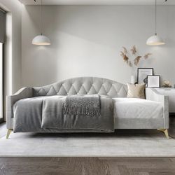 New in box twin size grey velvet daybed