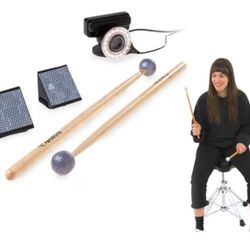  Aerodrums Portable Electronic Drum Set, Air Drumsticks, Pedals and Low Latency Camera, Quieter than Practice Pads, more Reliable & Accurate 