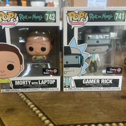 Pop Animation Gamer Rick & Laptop Morty