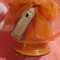 Longaberger Glass Hurricane Candle "Pumpkin Pie"