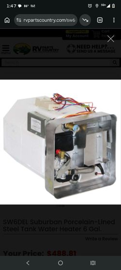 Brand new RV hot water heater gas