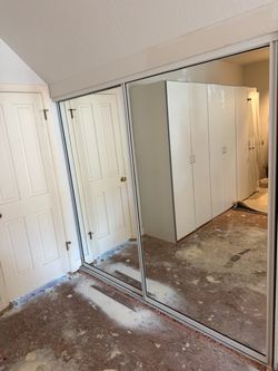 Mirrored Sliding Closet Doors with Track