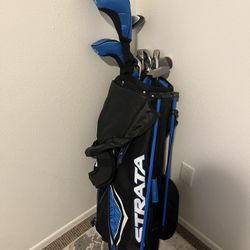 Strata golf clubs with stand bag for sale.