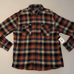 Reef Men’s Plaid Flannel Shirt Brand New BNWT DS