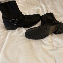 Landon Leather Black Boots 10.5