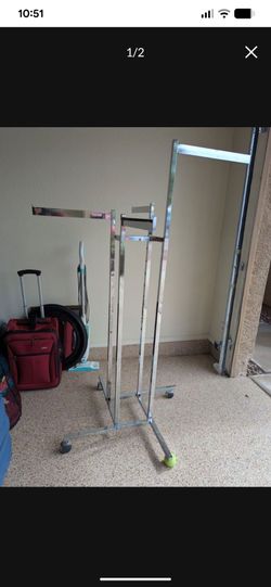 Chrome 4-Way Clothing Rack on Wheels