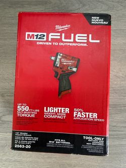 Milwaukee M12 FUEL 12V Lithium-Ion Brushless Cordless Stubby 1/2 in. Impact Wrench (Tool-Only)