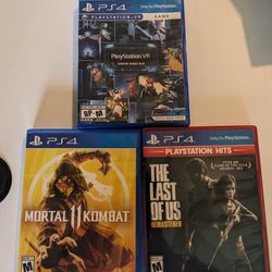 PS4 Game Bundle – Mortal Kombat 11, The Last of Us Remastered, PlayStation VR Demo Disc