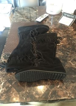 Minnetonka moccasins high boots