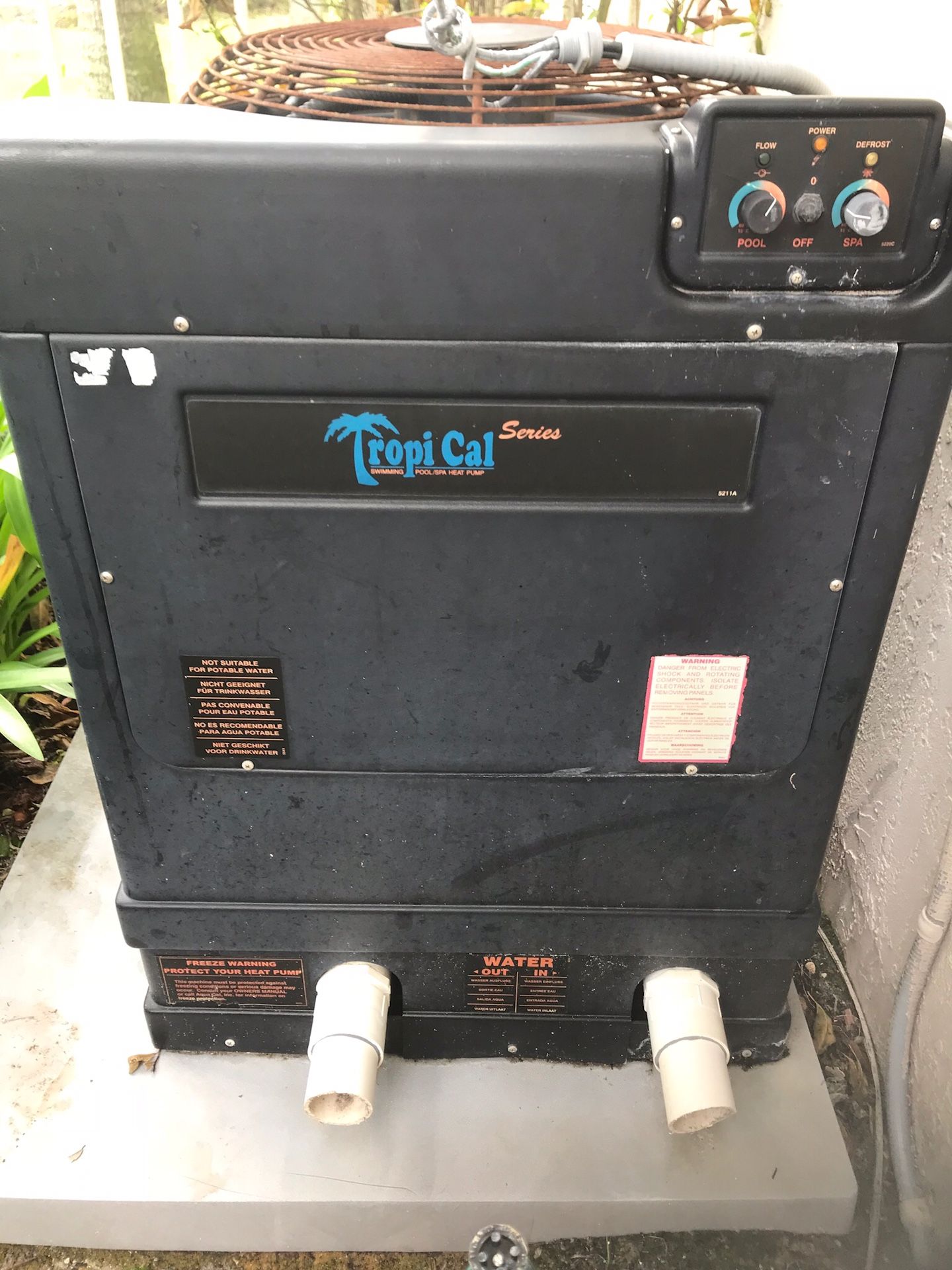 Pool Heater - Aquacal T115 112 BTU - Tropical Single Phase Heat Pump 220V
