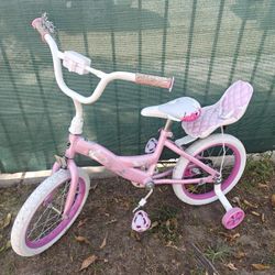 Old Pink Kids Bike with Training wheels