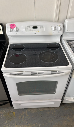 GE 30” Electric Range – Glass Top, Self Clean, White