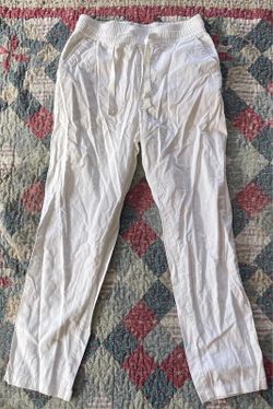 Zara mens pair of lightweight, white drawstring with pockets pants Men’s Sz S