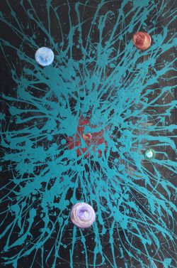 ART WORK STUDIO CLEARANCE SALE ABSTRACT/CONTEMPORARY ARTIST ORIGINALS Size: 24x36 SHADOW BOX acrylic on canvas One of a kind. Size: 24x36 RETAIL VALU