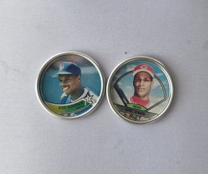 1989-90 Topps Baseball Coins Lot - Doc Gooden #14 + Eric Davis #44