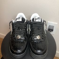 Bapesta Black Patent #2 Size 6.5 Us