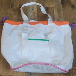 Shade Shore Back Pack Adjustable Straps White With Multi Color Straps 15"×16