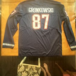 Gronkowski Patriots Long Sleeve Jersey 