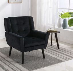 NEW Black 29.5 in. W Square Arm Chair Velvet Straight