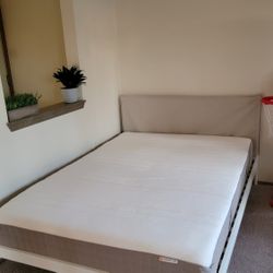 Bed Frame queen + mattress Ikea