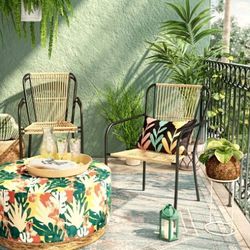 NEW SET Of 2 Large Rattan Chairs Undoor Outdoor Patio Accent Chairs Boho Bohemian Furniture 
Includes 2! These can stack too! Perfect for indoor or ou