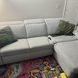 Sleeper Sofa With Charging Ports And Storage!