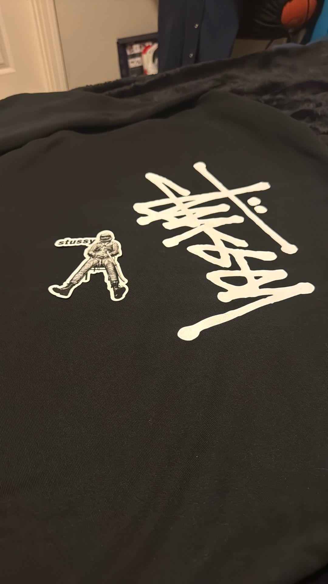 New Large Black Stussy Zip Up