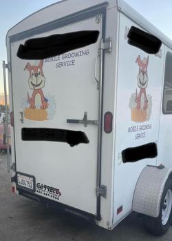 Dog grooming trailer