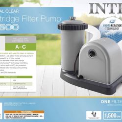 Intex Krystal Clear Cartridge Filter Pump with GFCI 1500 GPH