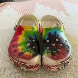 Crocs Multicolor Tie Dye Rainbow Unisex Kids US 12