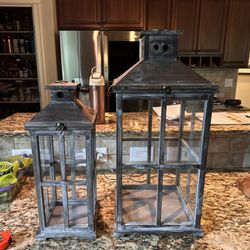 Wood And Glass Lanterns 