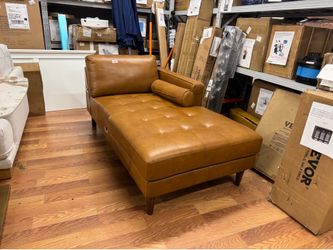 Brown Faux Leather Lounge Sofa Couch