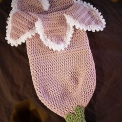 Crocheted Flower Baby Cocoon