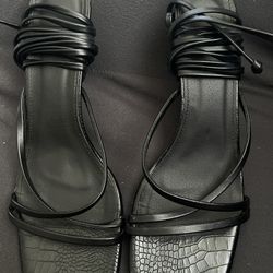 Strappy Heels (Black, White, & Tan)