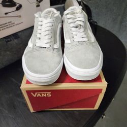Vans Size 8  Gray Suede With Box