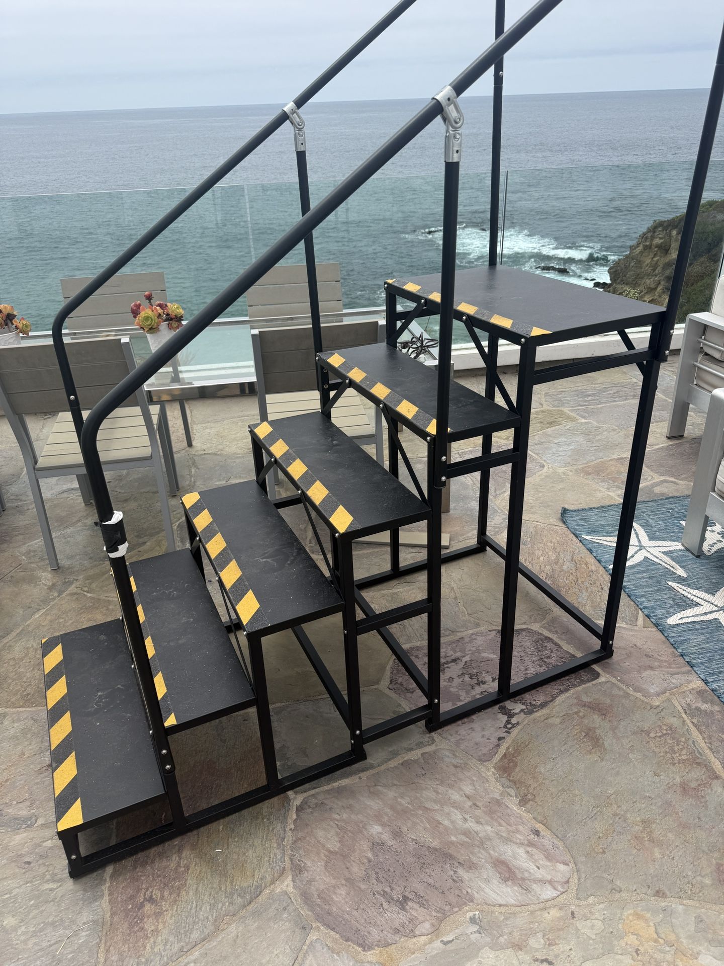 4 Step RV Stairs with handrails.