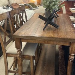 4pc Dining Table Solid Wood 