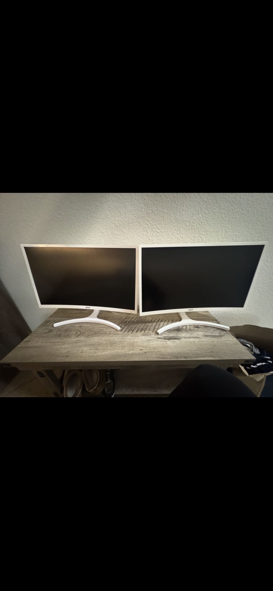 Acer Gaming Monitor 23.6” Curved ED242QR wi 1920 x 1080 75Hz Refresh Rate and Gladiator Joe Monitor Arm Mount VESA Bracket Adapters