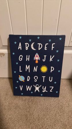 Alphabet 11x14 canvas space wall decor