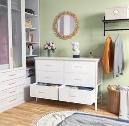 BRAND NEW NEVER OPENED Bedroom Dresser Sets with nightstand set 3 piece white with 6 fabric drawers modern
