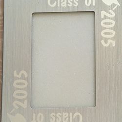 Table Top or Wall Silver 2005 Graduation Personal Picture Frame. Approx 3 7/8 x 4 7/8. 