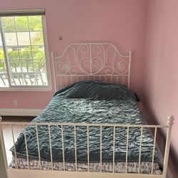 White Metal Full Bed Frame